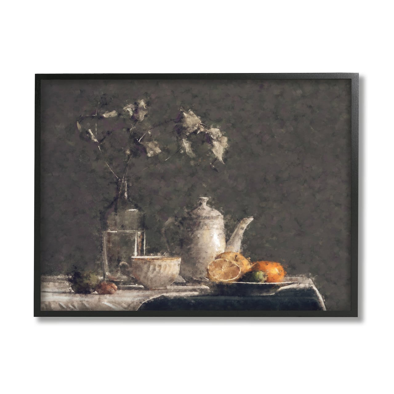 Stupell Industries Vintage Tabletop Still Life Plated Sliced Fruit Framed Wall Art